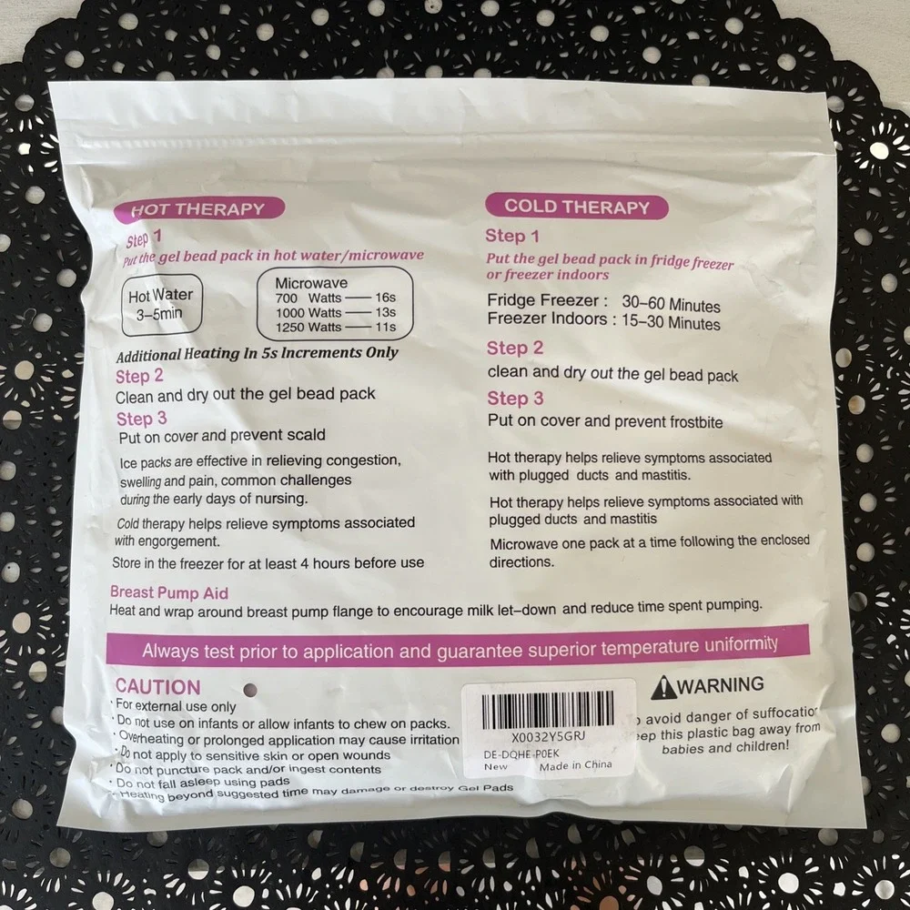 Breast Therapy Pack with Covers ~ Hot Therapy/Cold Therapy ~ Pink ~ 1 Pair ~ NEW